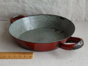 画像1: キッチン雑貨エナメル製両手手持ち付きミニ鍋