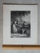  紙物プリント版画男二人の集い　スクラップブッキング 1850年