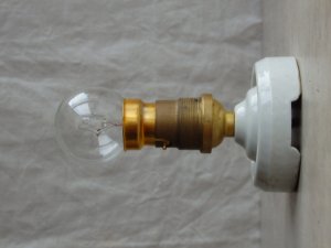 画像3: フランスアンティーク　電球付壁付けソケットランプ電気陶器製