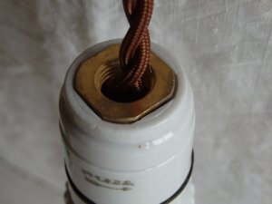 画像4: フランスアンティーク　アトリエ 電球付ソケットランプ電気 陶器製