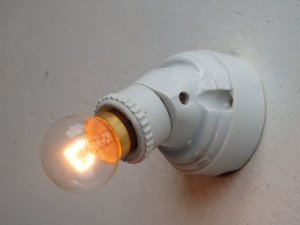 画像1: フランスアンティーク 陶器 ブラケット ライト ランプ 壁付け