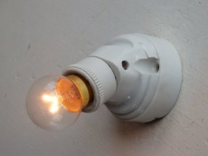 画像1: フランスアンティーク 陶器 ブラケット ライト ランプ 壁付け