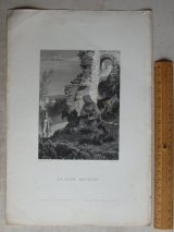 画像:  紙物プリント版画 ヤギと女性 スクラップブッキング 1850年