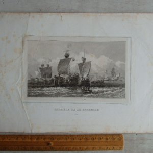 画像:  紙物リトグラフィ版画 スクラップブッキング 船の航海