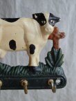 画像2: フランスアンティーク　インテリア 4連フック　フォント製　牛