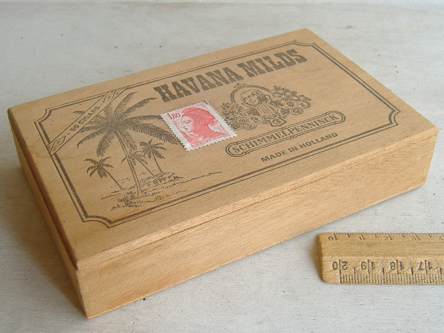 画像1: アンティーク雑貨　木製タバコ箱ボックスケース
