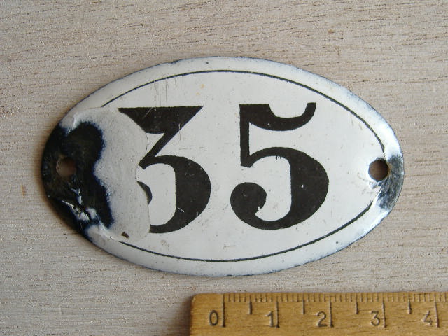 画像1: アンティーク雑貨 ホーロー製ナンバープレート「50」1900年代