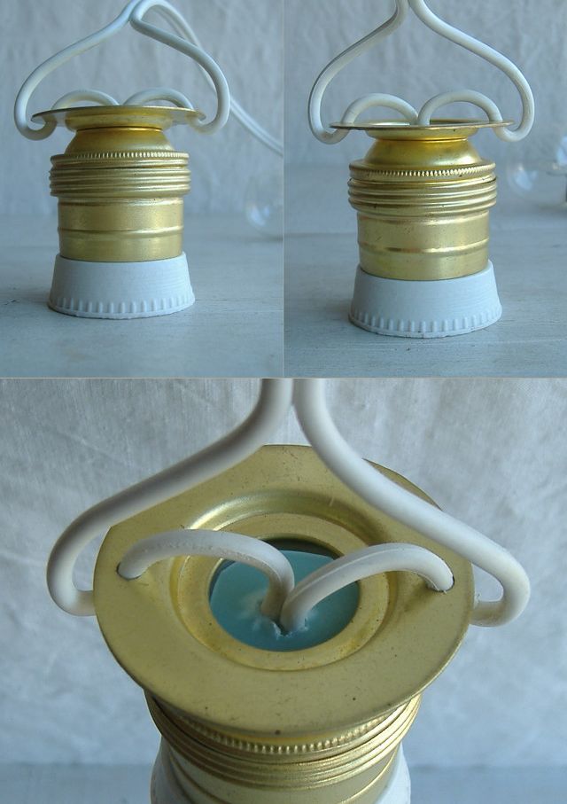画像: インテリア照明　 ソケットランプ　ブラス製＆陶器製97ｇ
