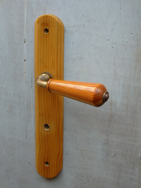 画像1: インテリア雑貨　ドアノブプレート木製