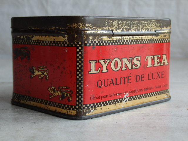 画像4: フランスアンティーク  LYONS　TEA 缶 ティン缶 　PARIS　小物入れ缶ケース 	