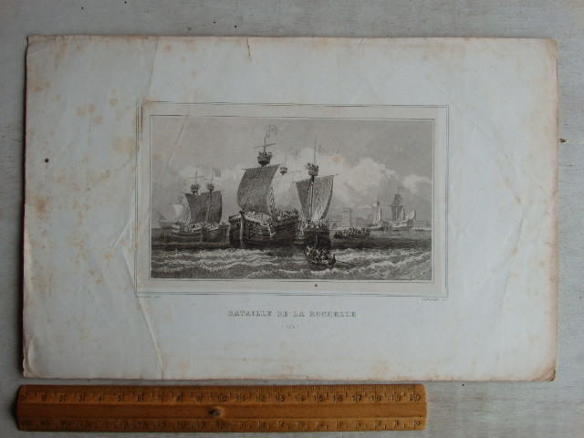 画像1:  紙物リトグラフィ版画 スクラップブッキング 船の航海