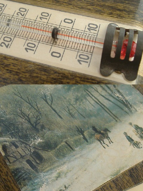 画像: アンティーク雑貨　温度計　冬景色