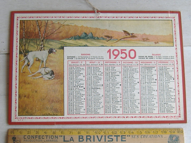 画像: アンティーク雑貨　カレンダー　1950年