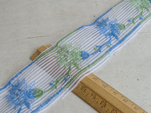 画像1: アンティーク手芸　レース刺繍　605cm