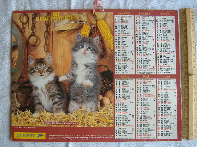 画像: カレンダー　LA　POSTE　子猫