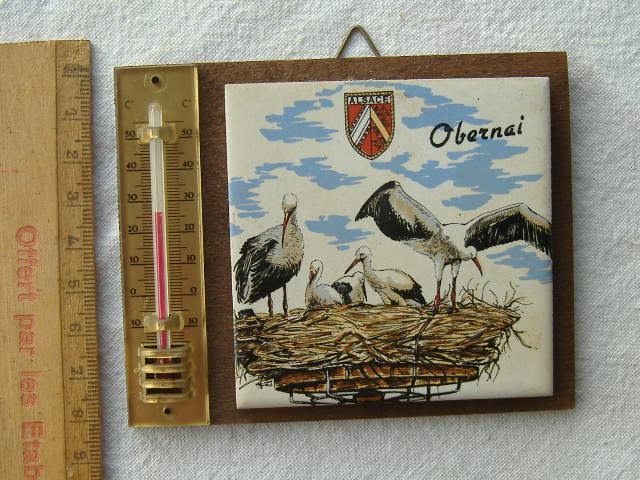 画像1: フランスアンティーク　温度計　鳥